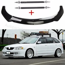 For Mazda Protege 323 Mazda3 Gloss Front Bumper Lip Splitter Spoiler Strut Rods For Mazda Protege 323 Mazda3 Gloss Front Bumper Lip Splitter Spoiler Strut Rods