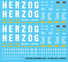 N Scale - Herzog Open Hopper Ballast 41ft Decals