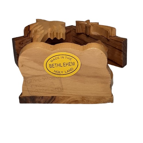 Handgefertigte Holz Ornament Krippe aus Bethlehem Heiliges Land Andenken - Bild 5 von 5