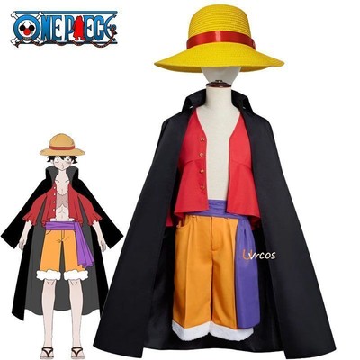 One Piece Monkey D Luffy Cosplay Costume with Hat Book Week Party Cos Outfit*