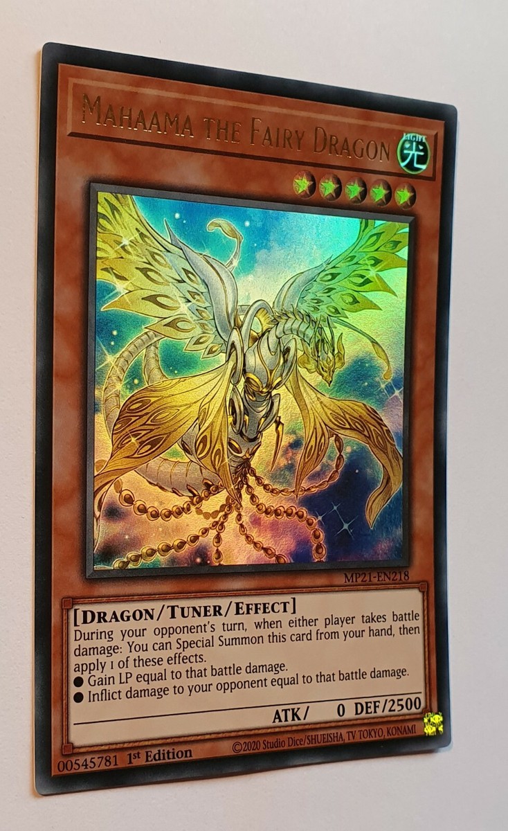 Mahaama The Fairy Dragon – MP21-EN218 – Ultra Rare 1st Edition – Einzelkarte Aus Dem 2021 Tin Of Ancient Battles – Für Sammler & Duell-Fans Mahaama The Fairy Dragon – MP21-EN218 – Ultra Rare 1st Edition – Einzelkarte Aus Dem 2021 Tin Of Ancient Battles – Für Sammler & Duell-Fans