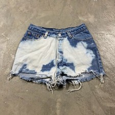 Vintage Levis 501 Jean Shorts Women s M 28 Cut Off Distressed USA Made 90s