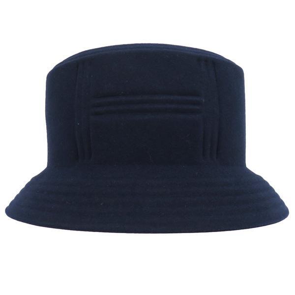 帽子 HERMES Bucket Hat Wool HERMES Wool Bucket Hat Dalton Chevron H Felt Navy Men's size
