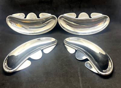 Effepei Crusteacean Snail/Shell Holders Stainless Steel Italy Set of 4