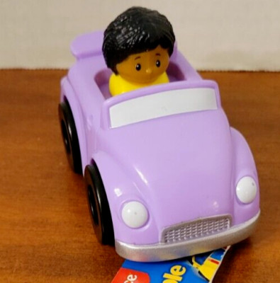 Fisher Price Little Wheelie Purple Car Girl Black Hair African American New