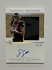 2021 Panini National Treasures Sage Surratt Silhouettes Signatures /25 #109 WF