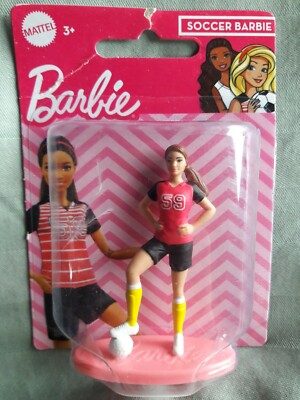 Barbie Soccer Player Mattel 3+ Mini Action Figure Cake Topper!