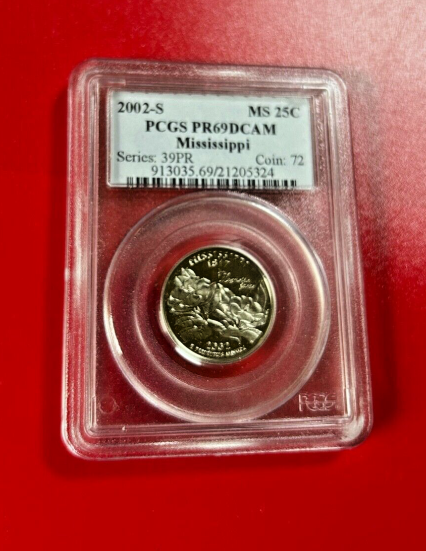 2002 S MS 25 CENTS PCGS PR69DCAM MISSISSIPPI COIN | eBay