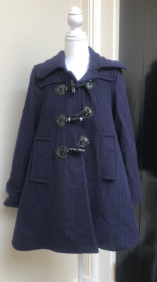 Alannah Hill Navy Wool Cashmere Duffel Coat Jacket 10 Australia