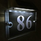 Modern House Signs Plaques Door Numbers DIY 1 - 999 Solar Light LED !