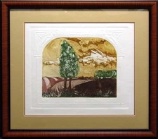 Jennifer Gennuigler "Country Place" tree Hand signed numbered new custom frame