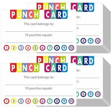 332 PCS Punch Cards Incentive Reward Card Student Awards Loyalty Cards for Bu...