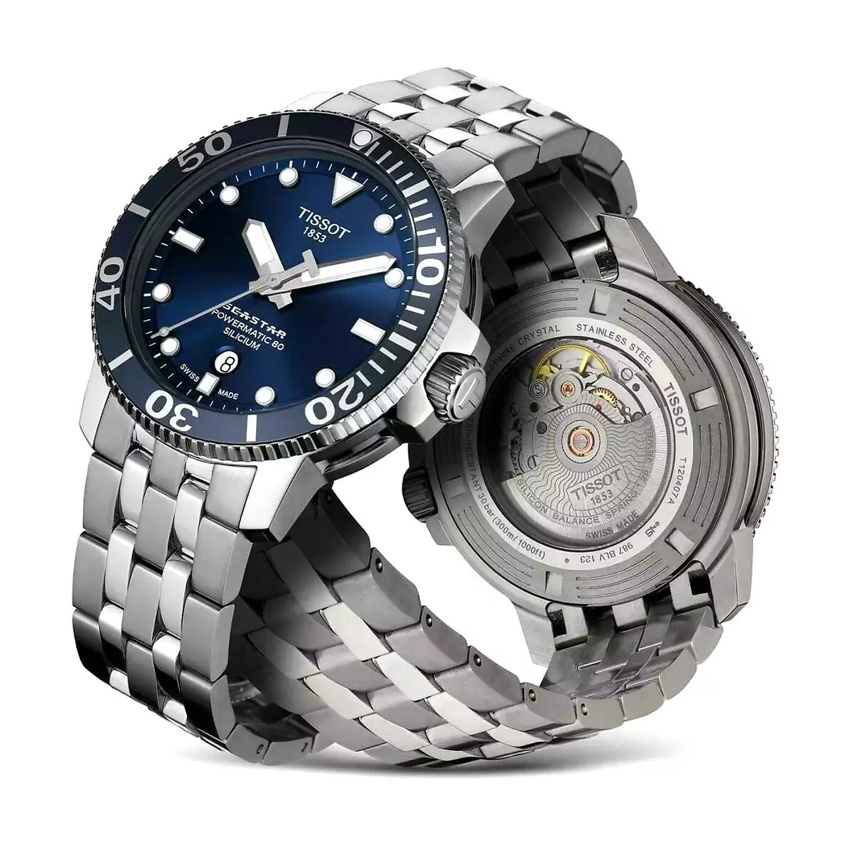 TISSOT SEASTAR 1000 POWERMATIC 80 SILICIUM T1204071104101 MEN'S WATCH WITH BOX!