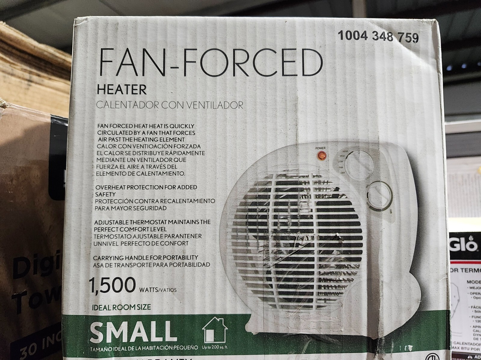 Intertek Electric Fan Forced Portable Heater 1500-Watt 5K BTU 1004 348 759-image