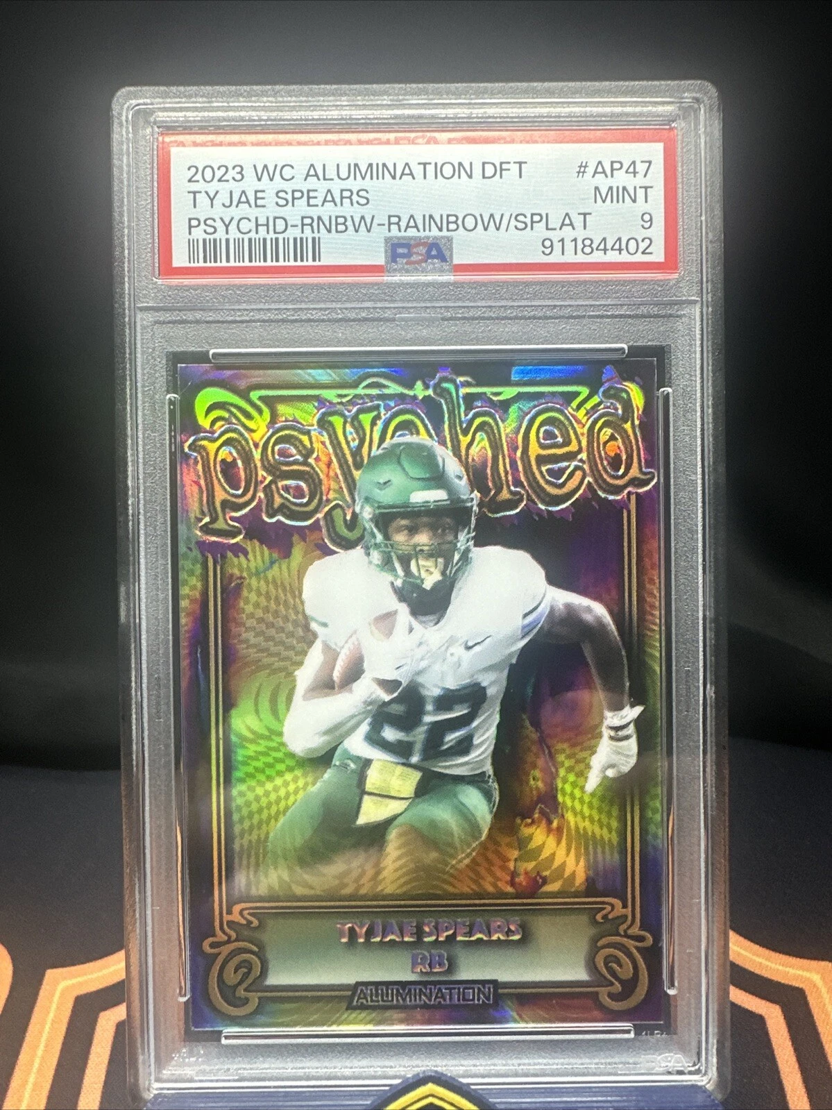 Tyjae Spears Wild Card Alumination Draft Psyched #AP47 Rainbow-Rainbow/Splat