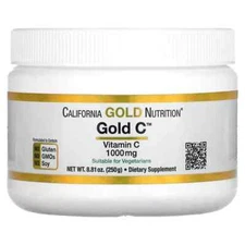 California Gold Nutrition Gold C Powder Vitamin C 1000mg Vegetarians 250g NEW