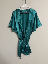 Fredericks of Hollywood Robe Womens Size Large Short Satin Belted Vintage