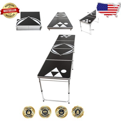 Lightweight 8' Beer Pong Table with Sturdy Aluminum Frame - Perfect for Parties