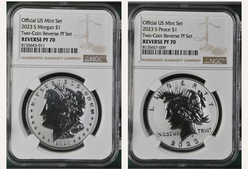 2023 S Reverse Proof Morgan Peace Silver Dollar NGC PF70 Brown Label.