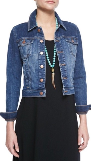 eileen fisher cropped denim jacket