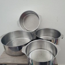 4 TRIPLINOX PANS NO Lids No Handles 10 Stainless Cookware France 8 & 10”
