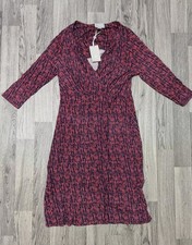 Pure Collection Jersey Wrap Dress Red Abstract Stripe Size UK 14 New With Tags