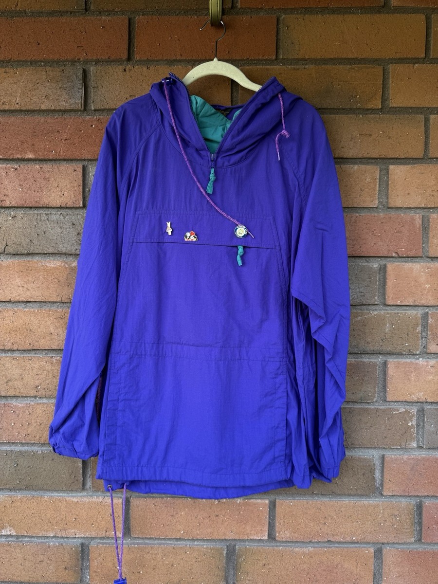 Vintage Eddie Bauer Ski Anorak Jacket Pouch Windbreaker w/Pins