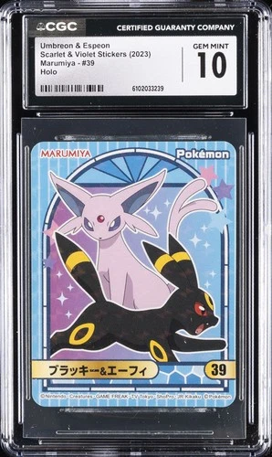 2023 POKEMON SCARLET & VIOLET STICKERS MARUMIYA UMBREON & ESPEON CGC 10 GEM MINT