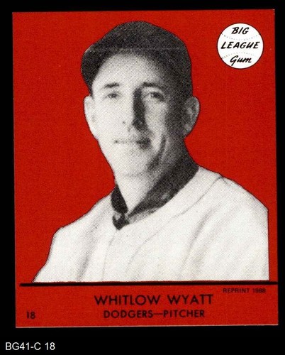 Whitlow Wyatt [Red Background] #18 1941 Goudey card