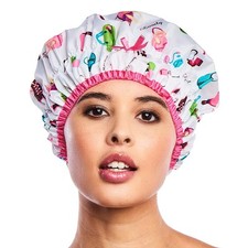 Reusable Shower Cap  Bath Cap, Lined, Oversized Waterproof Shower Cap
