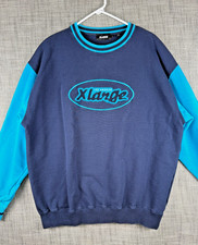 SIze L - XLARGE Los Angeles Varsity Patch Logo Crewneck Sweatshirt Blue Sample