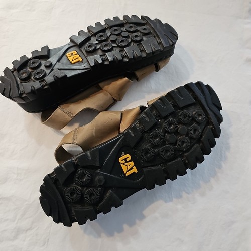 Chaussures CHAT Caterpillar sandales femme marron beige pointure 8 gaufré marche - Photo 12/17