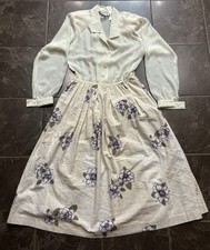 Vintage Leslie Fay Semi-Sheer Shirtwaist Dress Floral Pattern Women’s Size 10