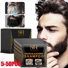 Men s Beard Mustache Dye Tint Blackening Colour Shampoo New look Beard Shampoo