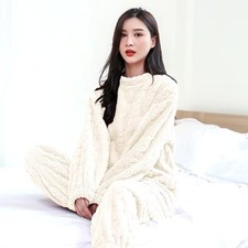   Women's Winter Pajamas Set Thickened Coral Velvet Warm Loose Casual Homewear