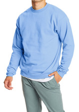 Hanes Mens EcoSmart Fleece Sweatshirt Light Blue Size XL