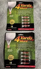 Lot Of (2) 4 Four Yards More 1-3/4" High Golf Tees 4 packs- New