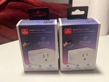 Lot of 2 (TWO) Globe Smart Timer Plug (No Wi-Fi/Hub Required for Use!) BRAND NEW