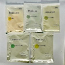 MUJI Japan Bath Salt Set 5 Packs  Assorted Scents  Relaxing Bath Powder