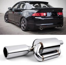 Sport Twin Loop Exhaust Muffler Tips 2.5 Inlet 4.0 Outlet For Acura Tsx Cl9 Sport Twin Loop Exhaust Muffler Tips 2.5 Inlet 4.0 Outlet For Acura Tsx Cl9
