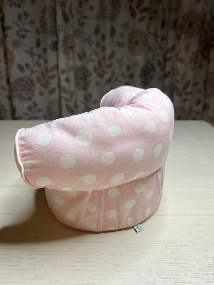 "Sillón acolchado Pottery Barn Kids para muñeca rosa blanco a lunares 8"" de diámetro" Foto 2 de 4