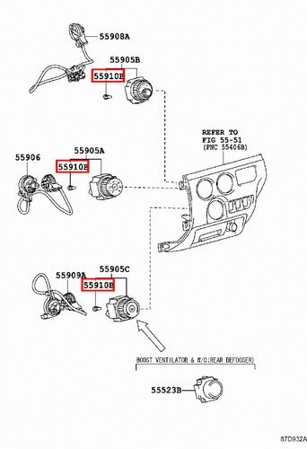 Genuine Hilux TGN26 TGN16 TGN10 KUN36 KUN35 KUN26 KUN25 Heater Control Bulb - Picture 6 of 9