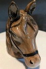 Ceramic Brown Horse Head Bust Salt Pepper Shakers on Base Stallion Mare No box  — photo 6