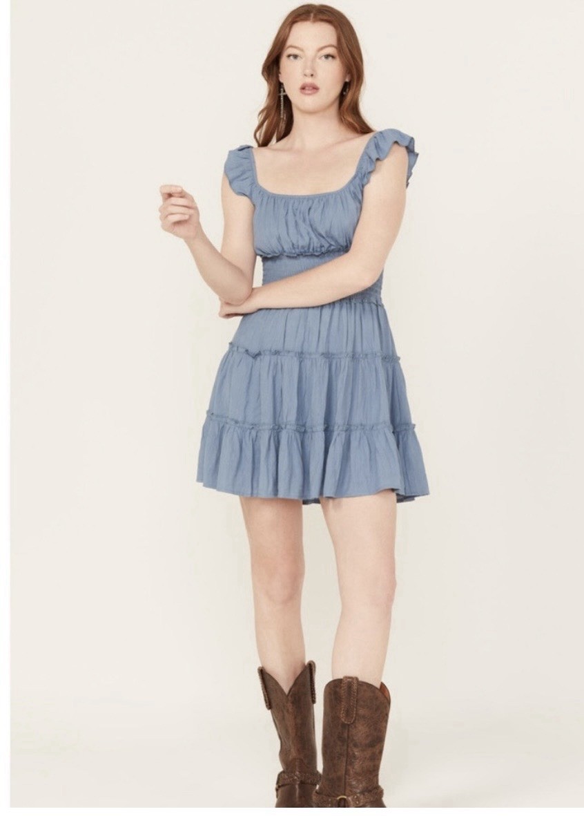 Trixxi Women's Smocked Waist Mini Dress