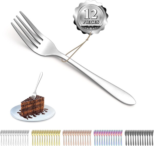 Dessertgabeln 12 StüCk 14Cm Edelstahl Hochglanzpoliert SpüLmaschinenfest Gabel-image