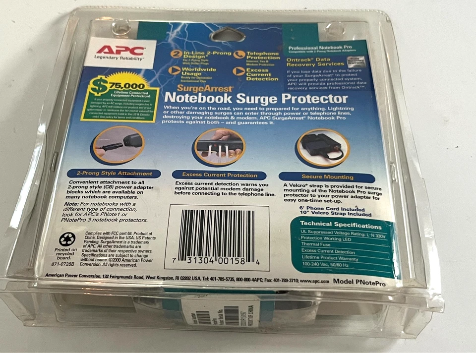 APC Surge Arrest Model PnotePro Notebook Surge Protector BRAND NEW - Image 2 of 4