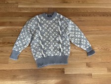 Vintage Eskimo Knitwear Pure New Wool Fair Isle Crewneck Sweater Women's Large