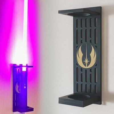Lightsaber Wall Mount, Wooden Vertical Holder for Most Lightsaber Displays