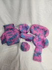 ​Vtg. Rare Plush Doll Furniture Set 90s Pink Blue Splatter Bed Sofa 80 Barbie