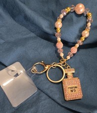 Cell Phone Beaded Bracelet Holder - Pink Parfum